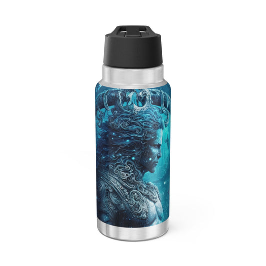 Aquarius Zodiac Sign Warrior God ~ 32oz Tumbler With Lid and Straw