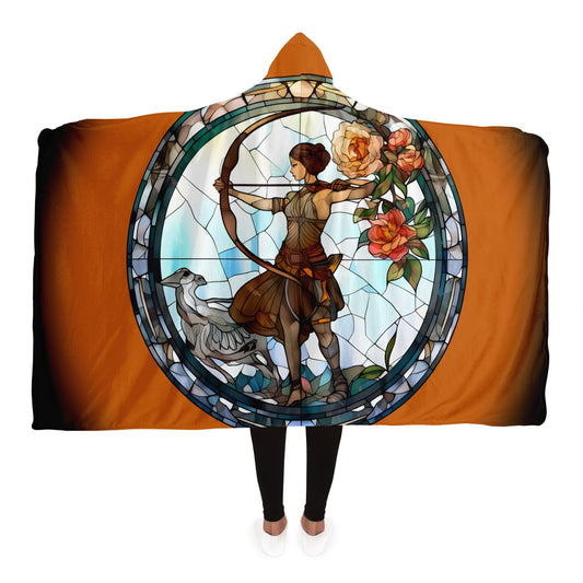 Sagittarius Stained Glass Hooded Blanket