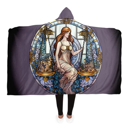 Libra Stained Glass Hooded Blanket