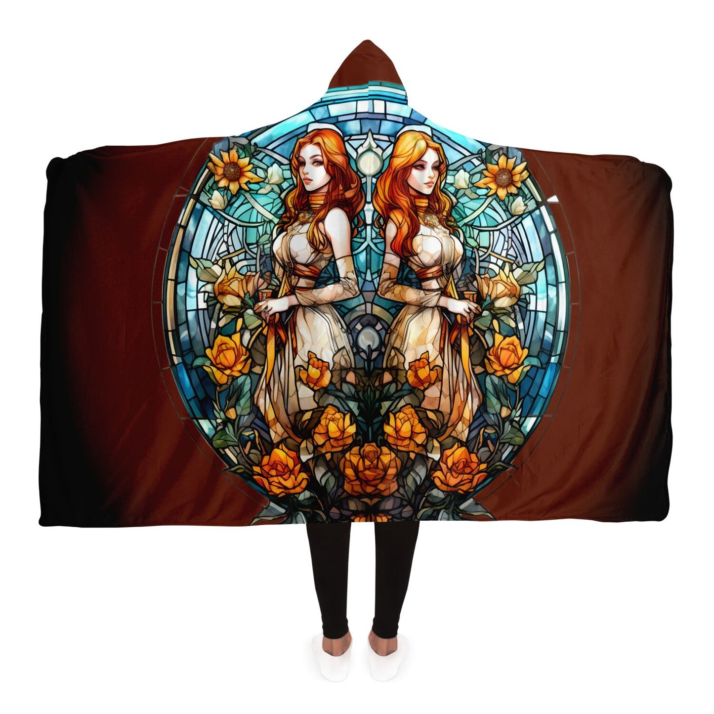 Gemini Stained Glass Hooded Blanket
