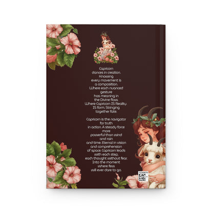 Capricorn Vintage illustration with Poem Hardcover 150 Page Journal
