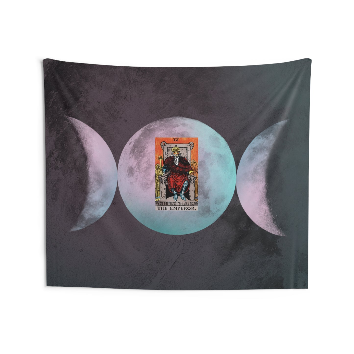 The Emperor Tarot Card Altar Cloth or Tapestry with Triple Goddess Symbol