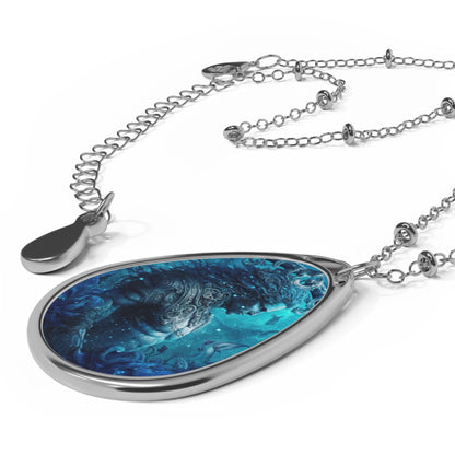 Aquarius Zodiac Sign ~ Aquarius Warrior ~ Necklace & Oval Pendant With Chain