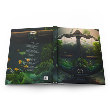 Libra Scales in Green with Poem Hardcover 150 Page Journal