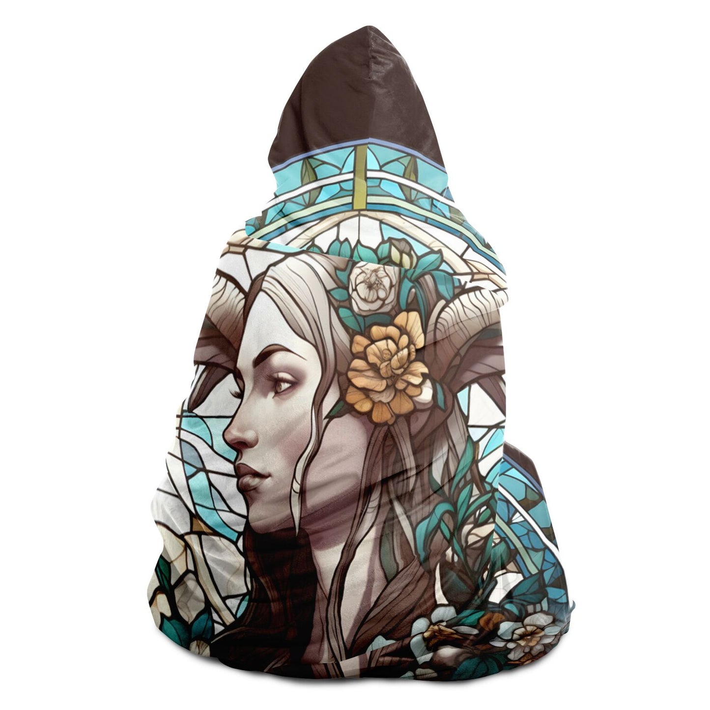 Capricorn Stained Glass Hooded Blanket