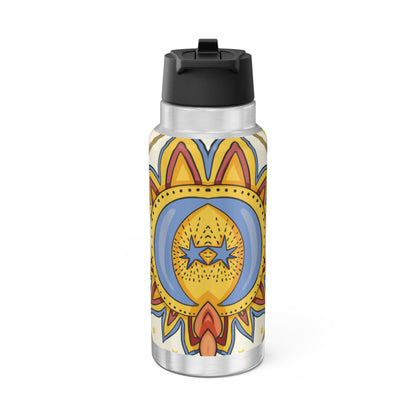 Leo Illustration Zodiac Sign Tumbler, 32oz With Lid and Straw