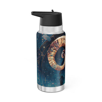 Aries Zodiac Sign Ram with Starry background  ~ 32oz Tumbler With Lid and Straw
