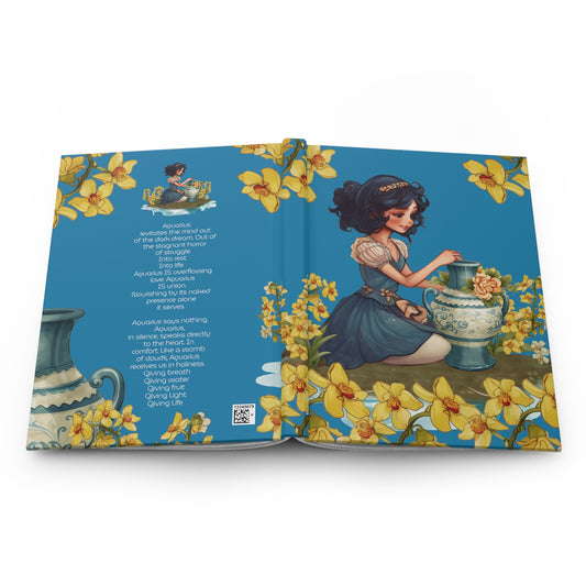 Aquarius Vintage Illustration with Poem Hardcover 150 Page Journal