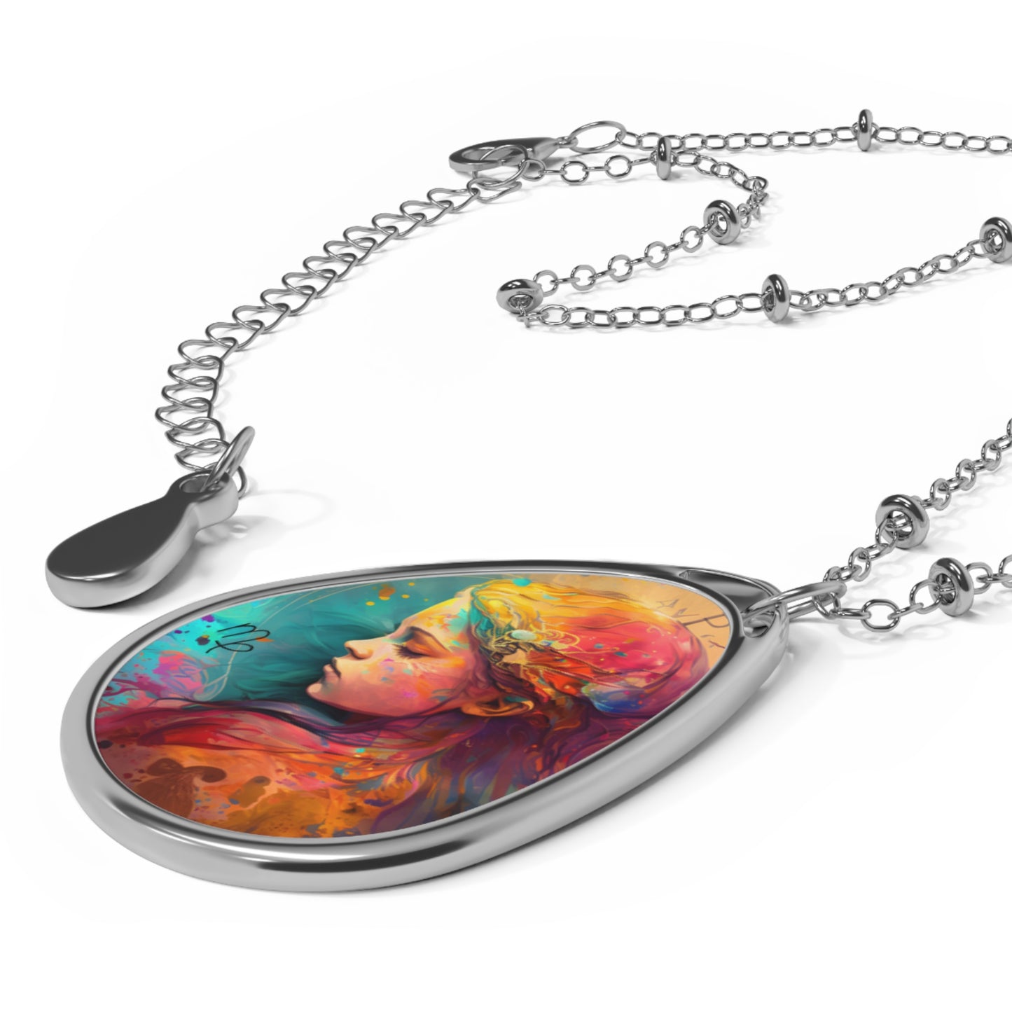 Virgo Zodiac Sign ~ Virgo the Artist of the Earth ~ Necklace & Oval Pendant With Chain