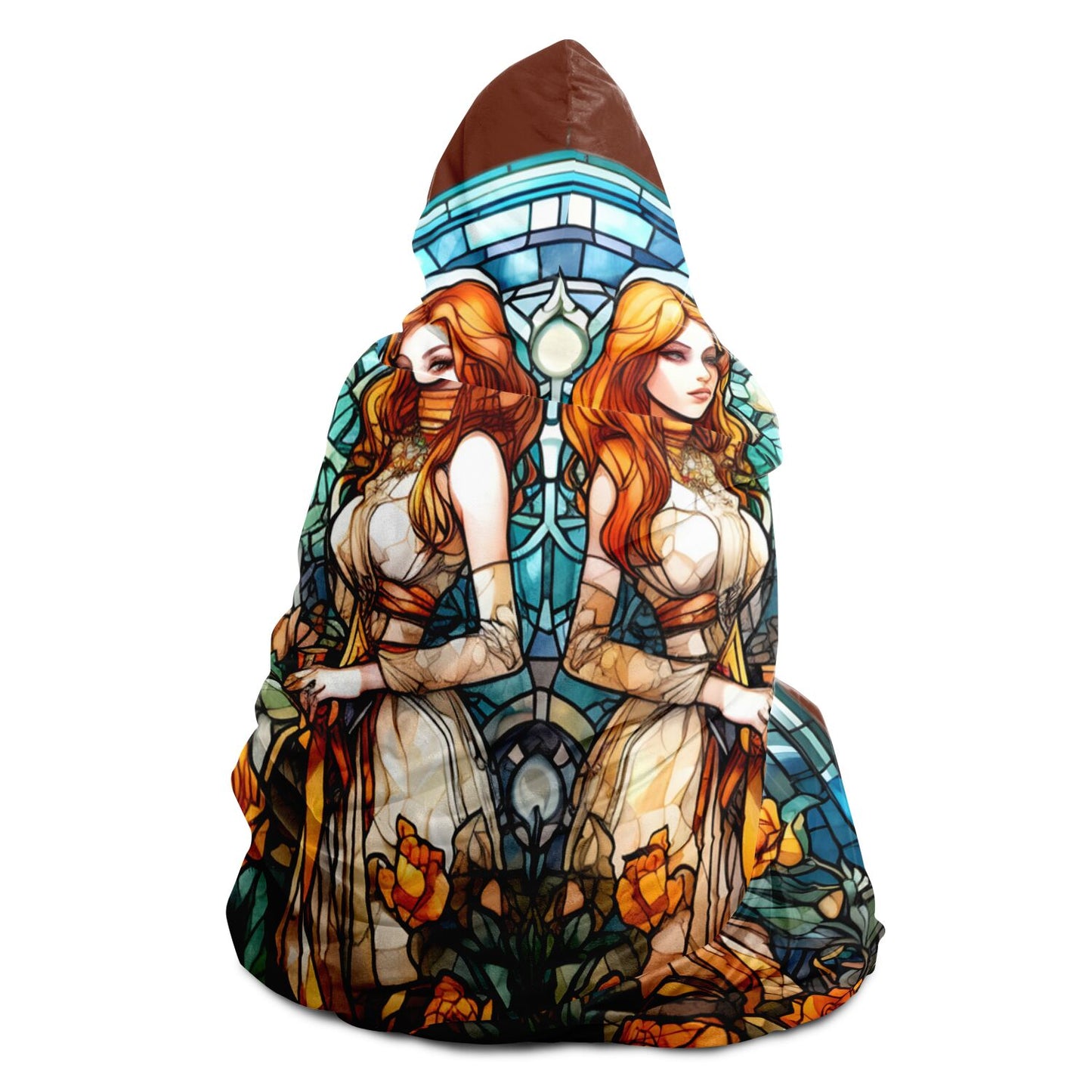 Gemini Stained Glass Hooded Blanket