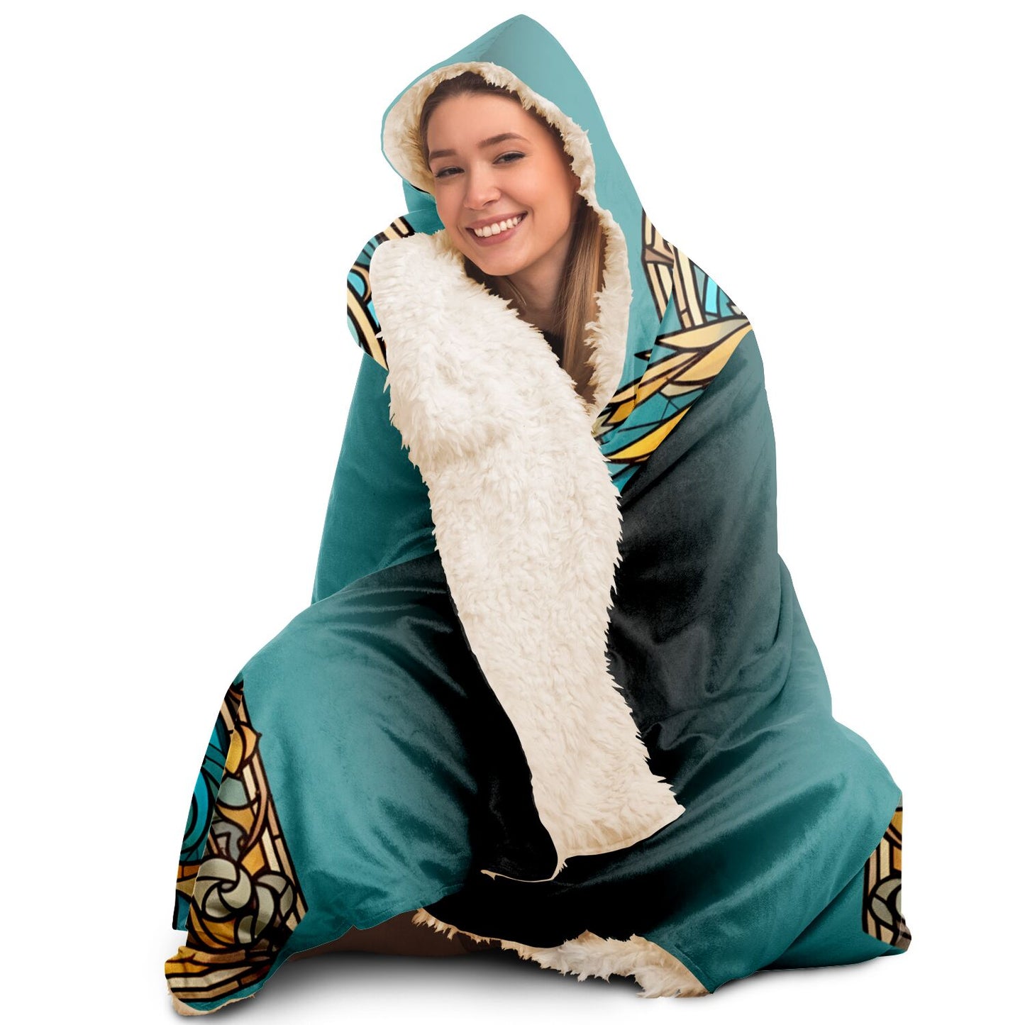 Scorpio Phoenix Stained Glass Hooded Blanket