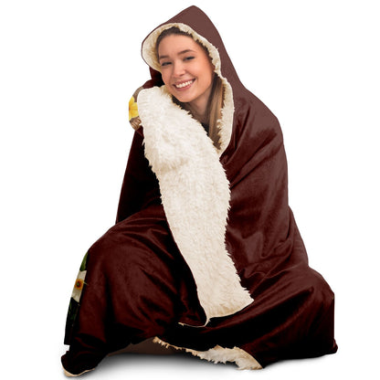 Aries Girl Vintage Illustration Hooded Blanket