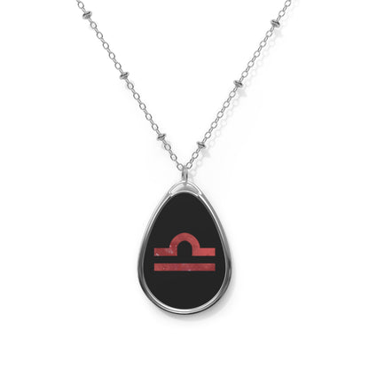 Libra Zodiac Sign ~ Necklace & Oval Pendant With Chain