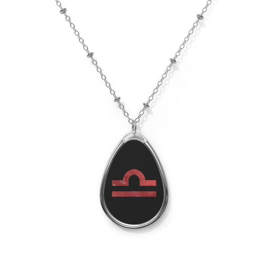 Libra Zodiac Sign ~ Necklace & Oval Pendant With Chain