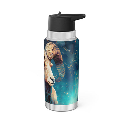 Aries Zodiac Sign Ram with Starry background  ~ 32oz Tumbler With Lid and Straw