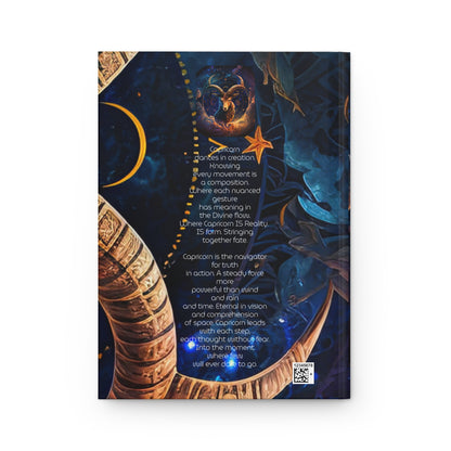 Capricorn In A Powerful Night Sky with Poem Hardcover 150 Page Journal
