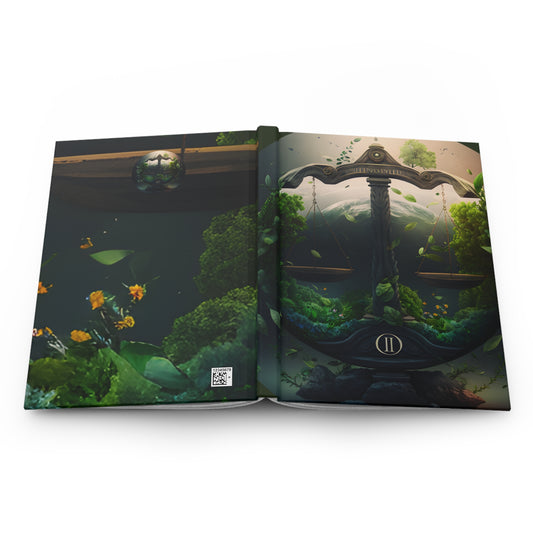 Libra Scales in Green Hardcover 150 Page Journal