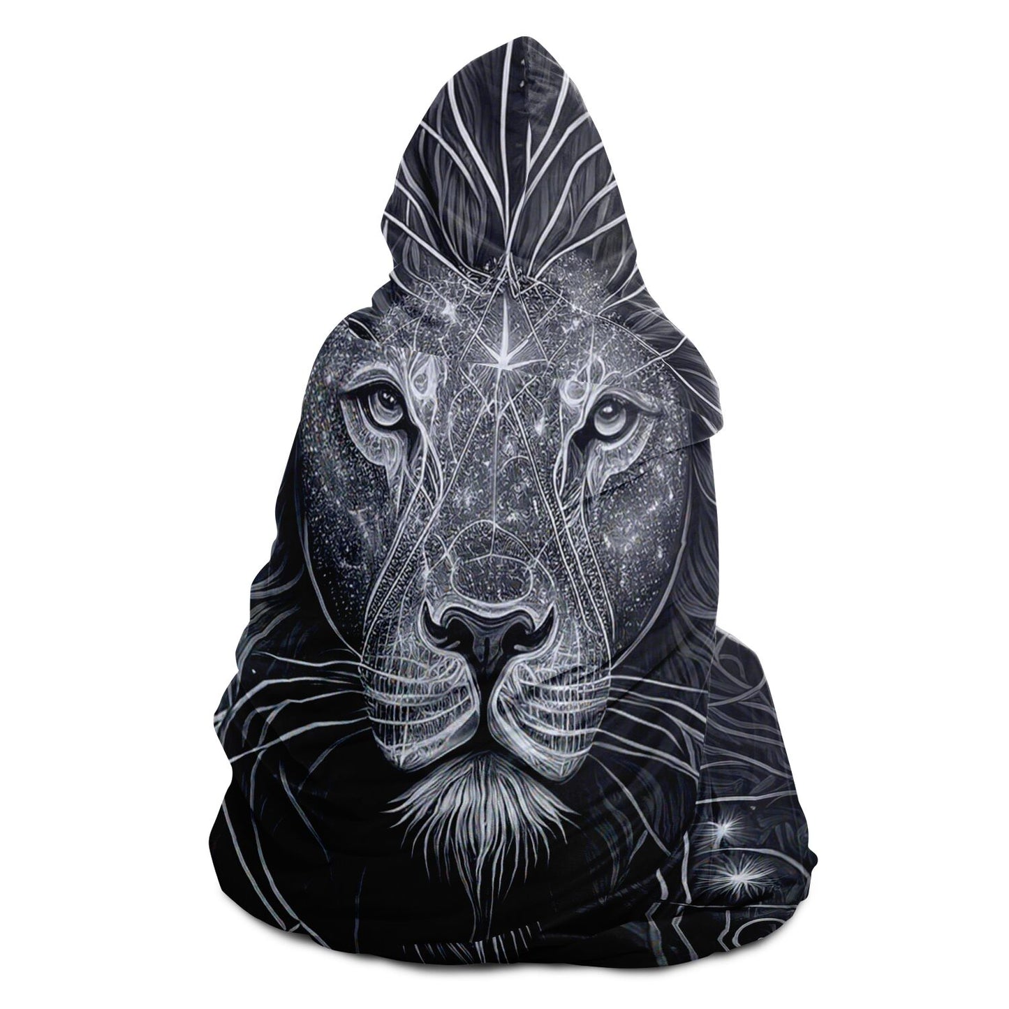 Leo in Black and Silver Hooded Blanket