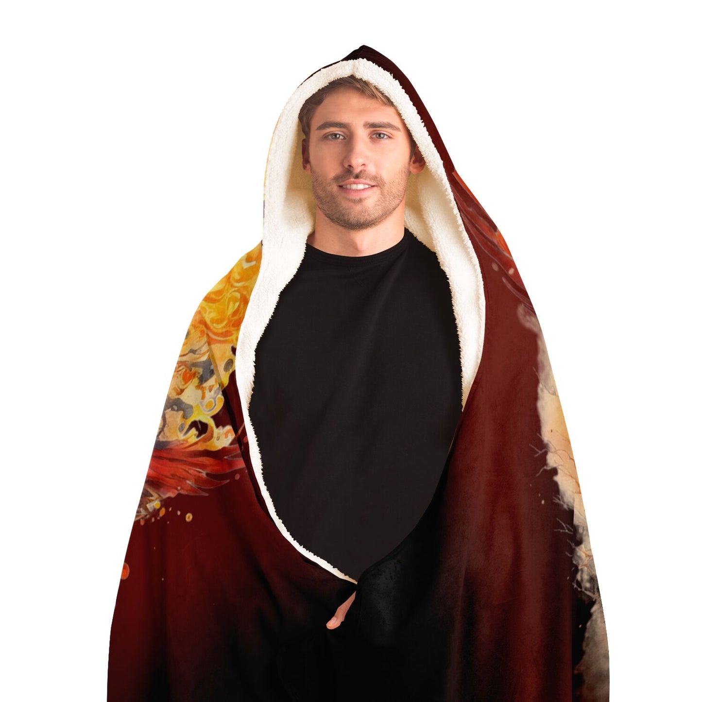 Scorpio Phoenix Watercolor Hooded Blanket