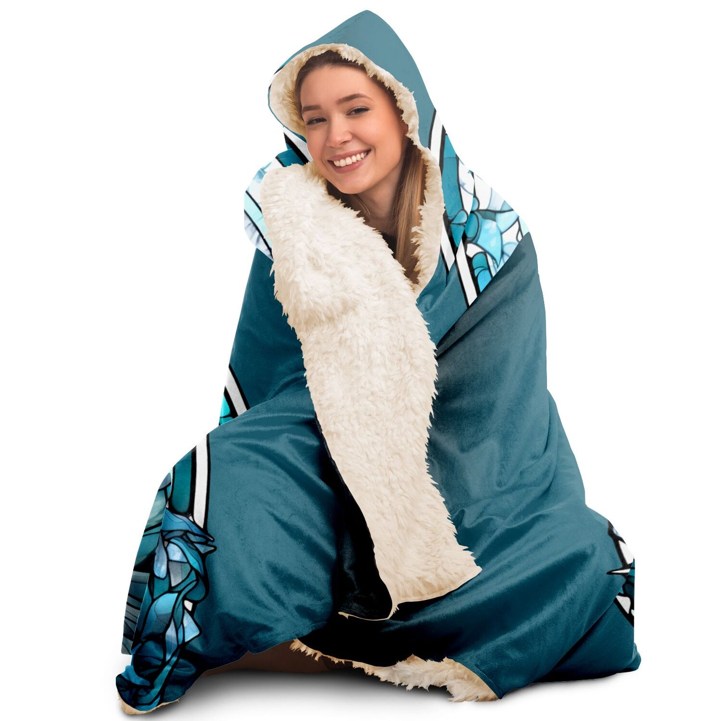 Aquarius Stained Glass Hooded Blanket