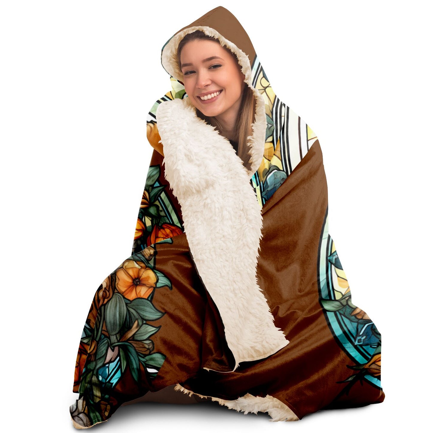 Leo Stained Glass Hooded Blanket