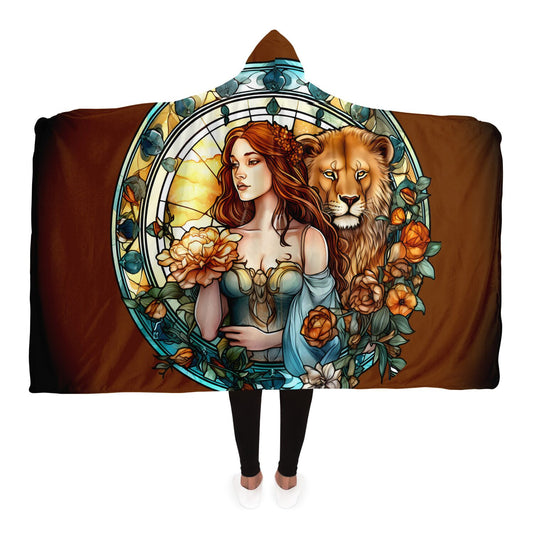 Leo Stained Glass Hooded Blanket