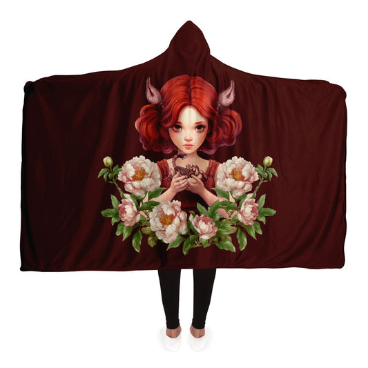 Scorpio Girl Vintage Illustration Hooded Blanket