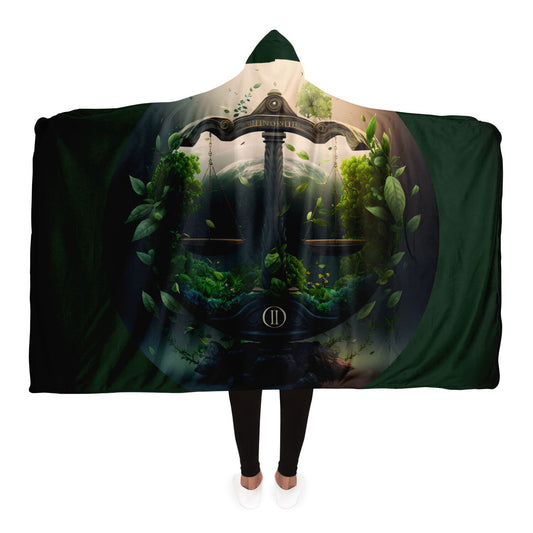 Libra Scales with Intertwining Vines Hooded Blanket