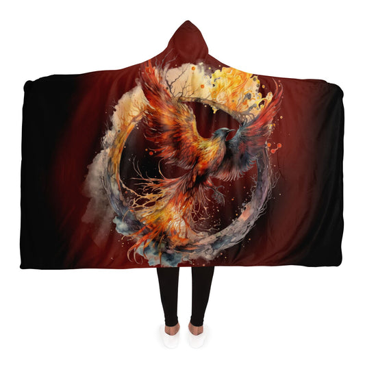 Scorpio Phoenix Watercolor Hooded Blanket