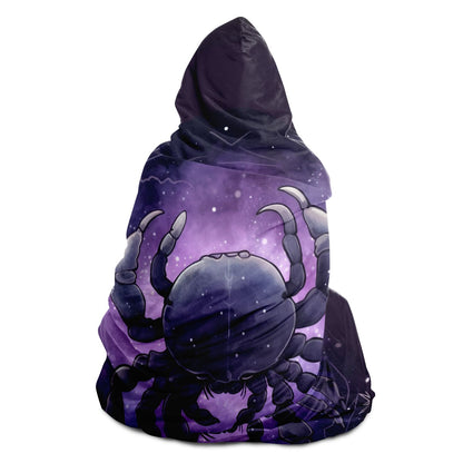 Cancer Purple Caricature with Stars Shadowed Hooded Blanket