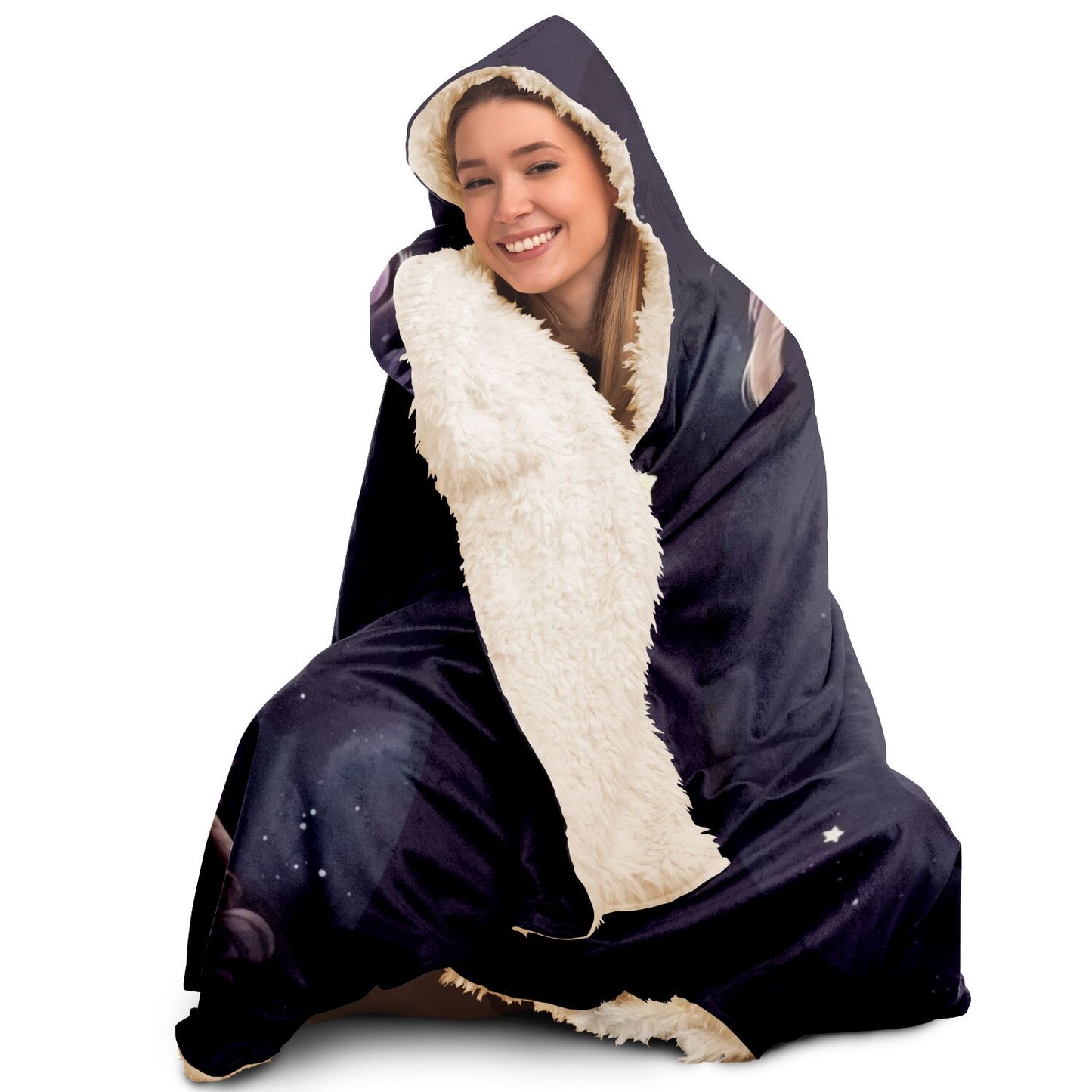 Leo The Lion Purple Cartoon Hooded Blanket