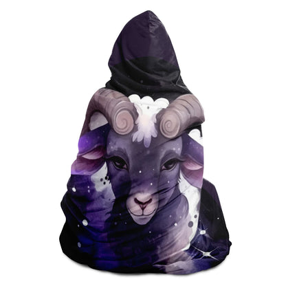 Aries Purple caricature Hooded Blanket