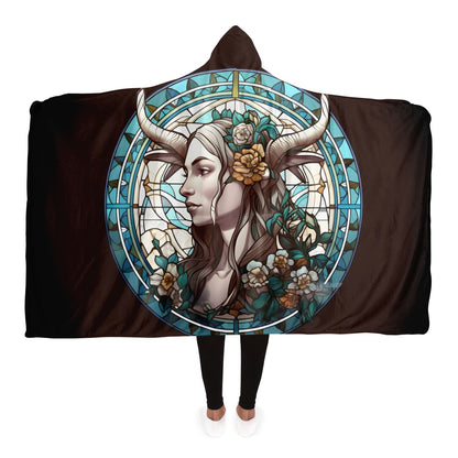 Capricorn Stained Glass Hooded Blanket