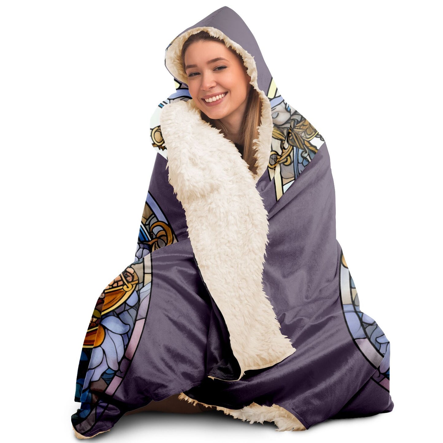 Libra Stained Glass Hooded Blanket