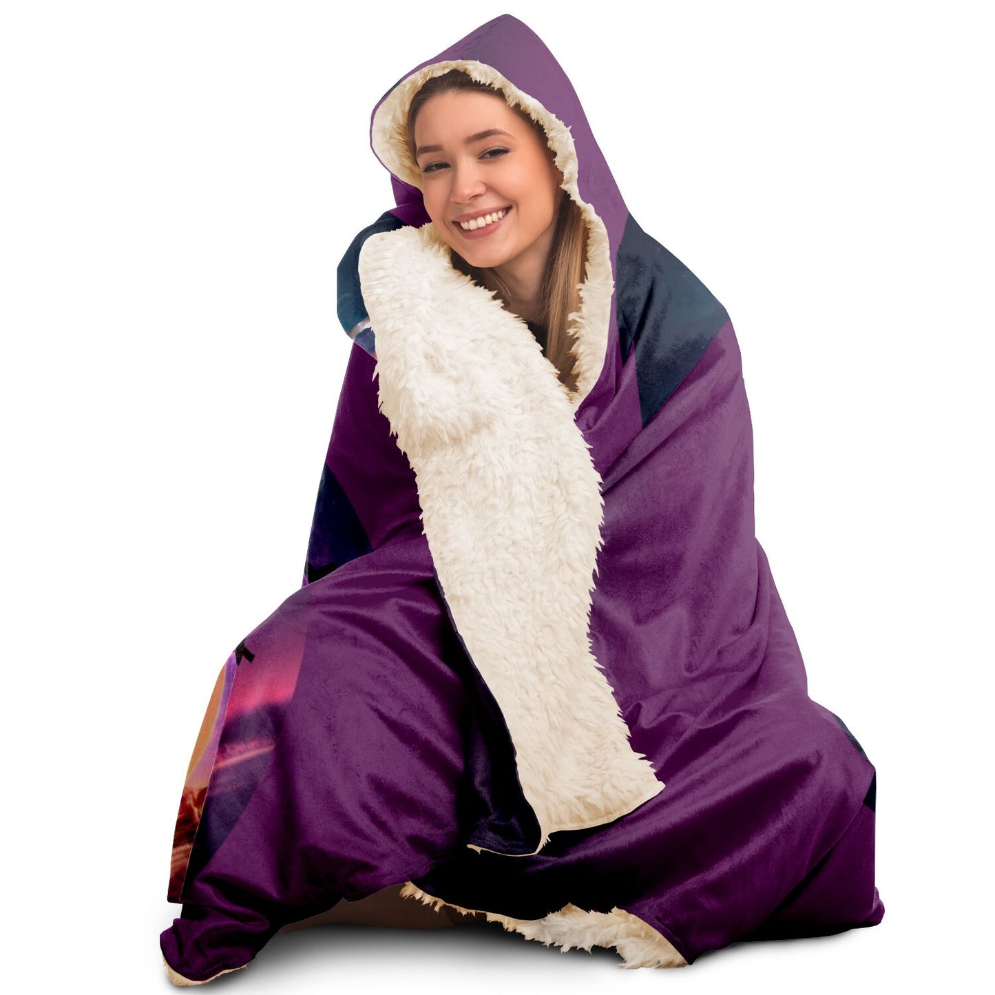 Zodiac Symbols Around Celestial Sphere with Amethyst Background Hooded Blanket