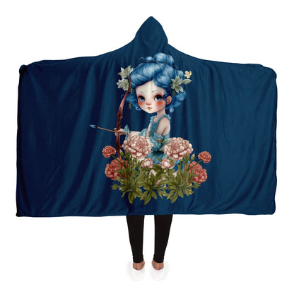 Sagittarius Girl Vintage Illustration Hooded Blanket