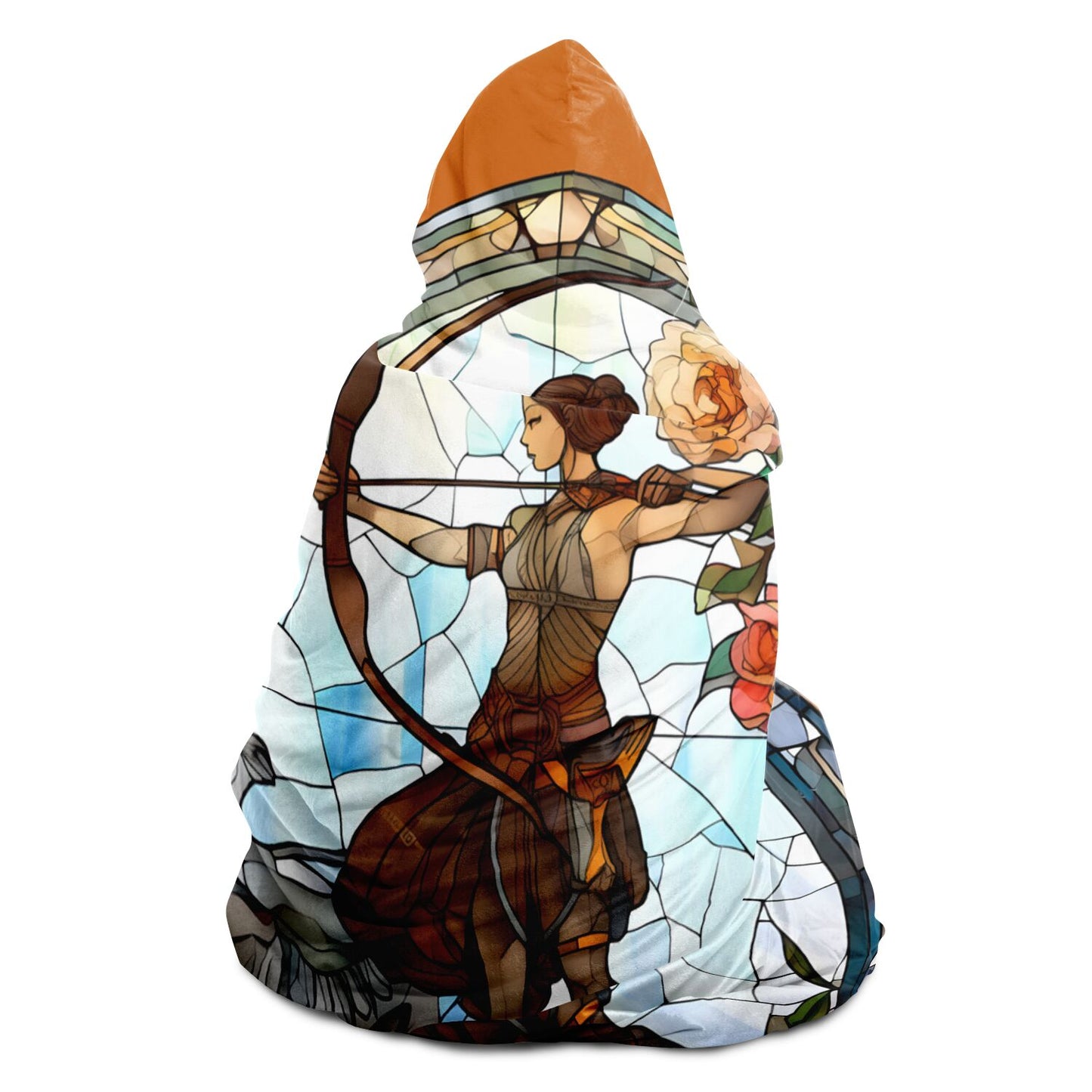 Sagittarius Stained Glass Hooded Blanket