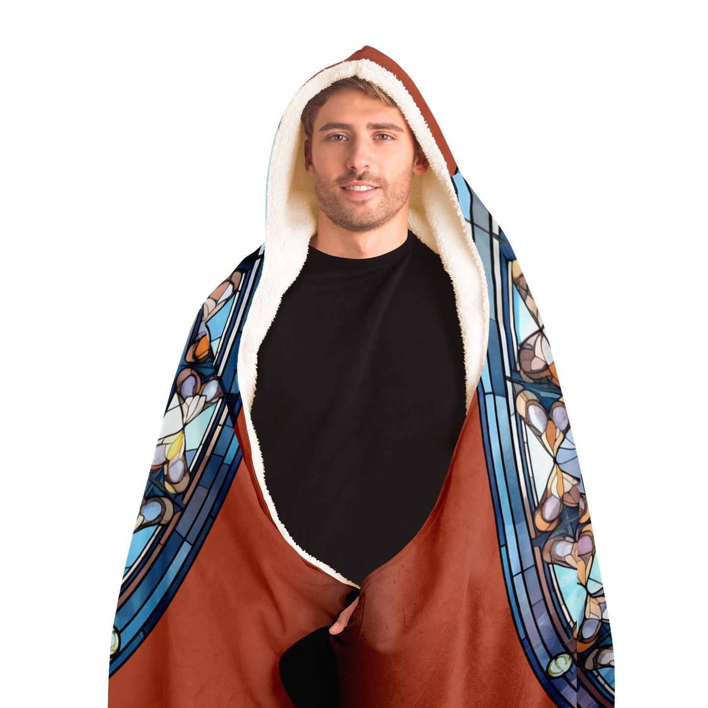 Cancer Stained Glass Hooded Blanket