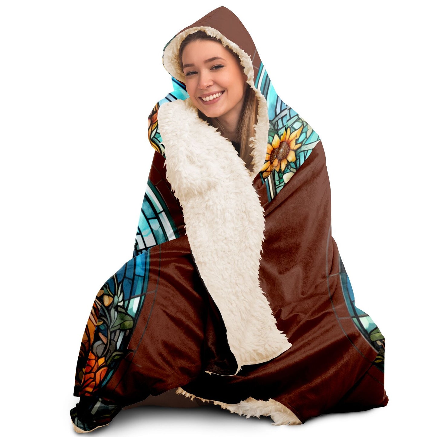 Gemini Stained Glass Hooded Blanket