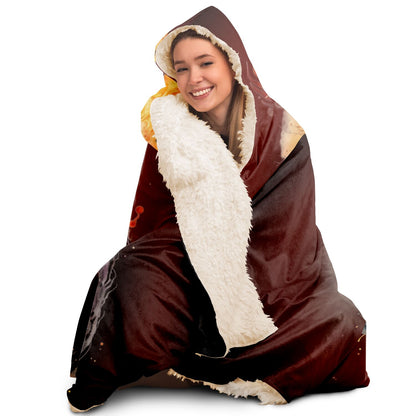 Scorpio Phoenix Watercolor Hooded Blanket