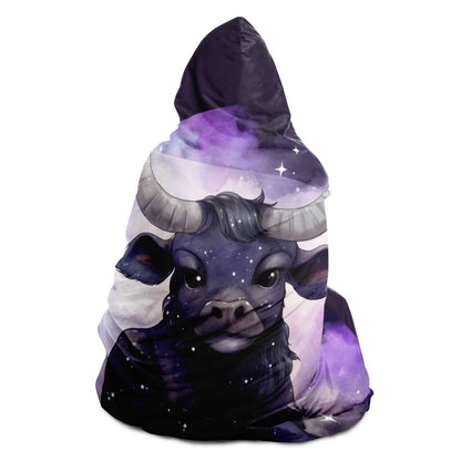 Taurus Purple Caricature Hooded Blanket