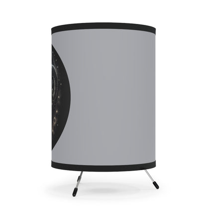 Aries Ram in Black and Silver Tripod Lamp with Printed Shade, US\CA plug