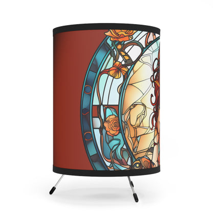 Scorpio Stained Glass Fire goddess Tripod Lamp with Printed Shade, US\CA plug