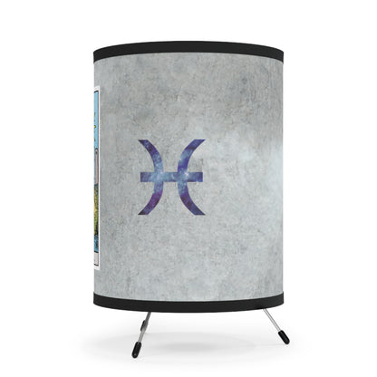 The Moon Tarot Card with Pisces Symbols Printed Shade Tripod Lamp, US\CA plug