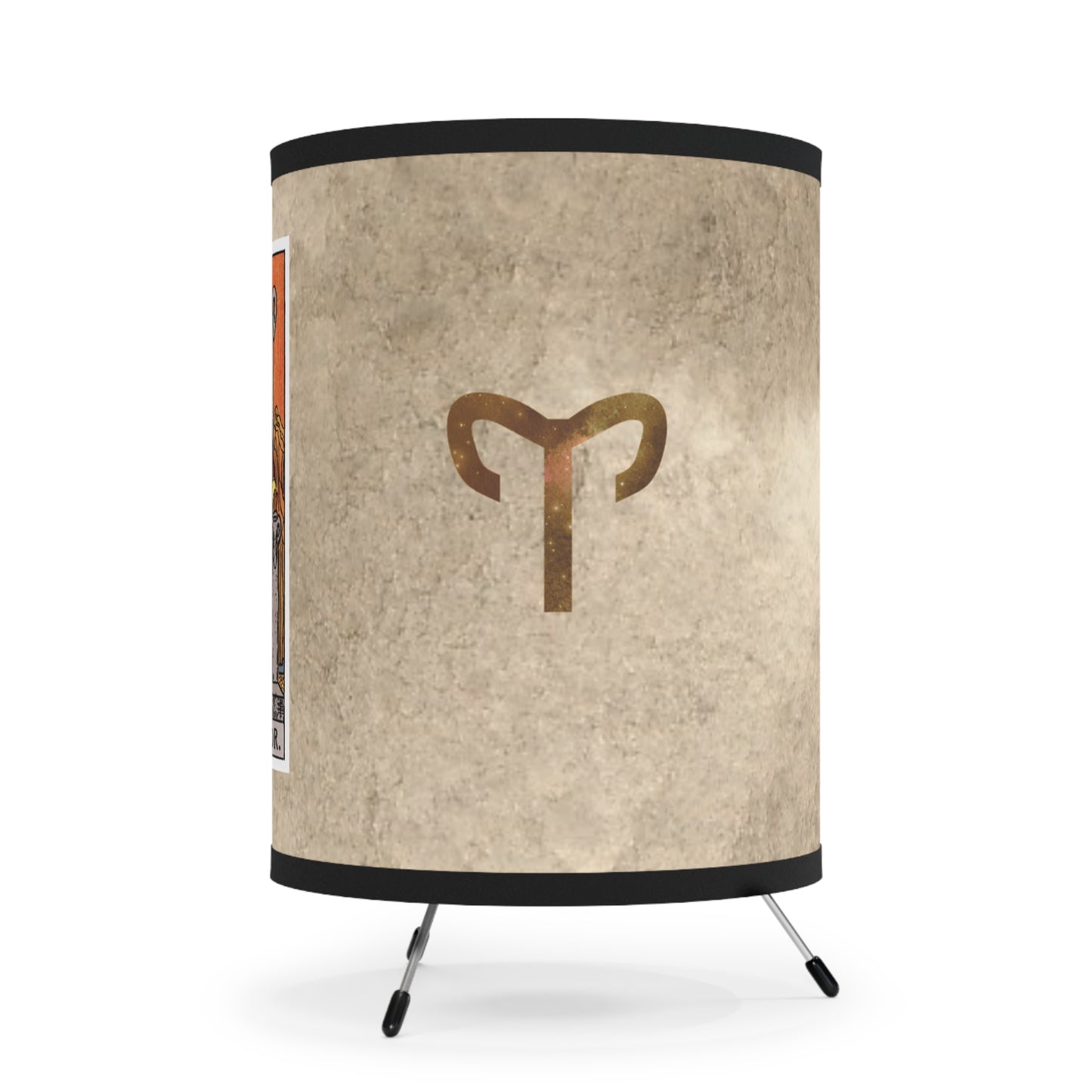 The Emperor Card with Aries Symbols Printed Shade Tripod Lamp, US\CA plug