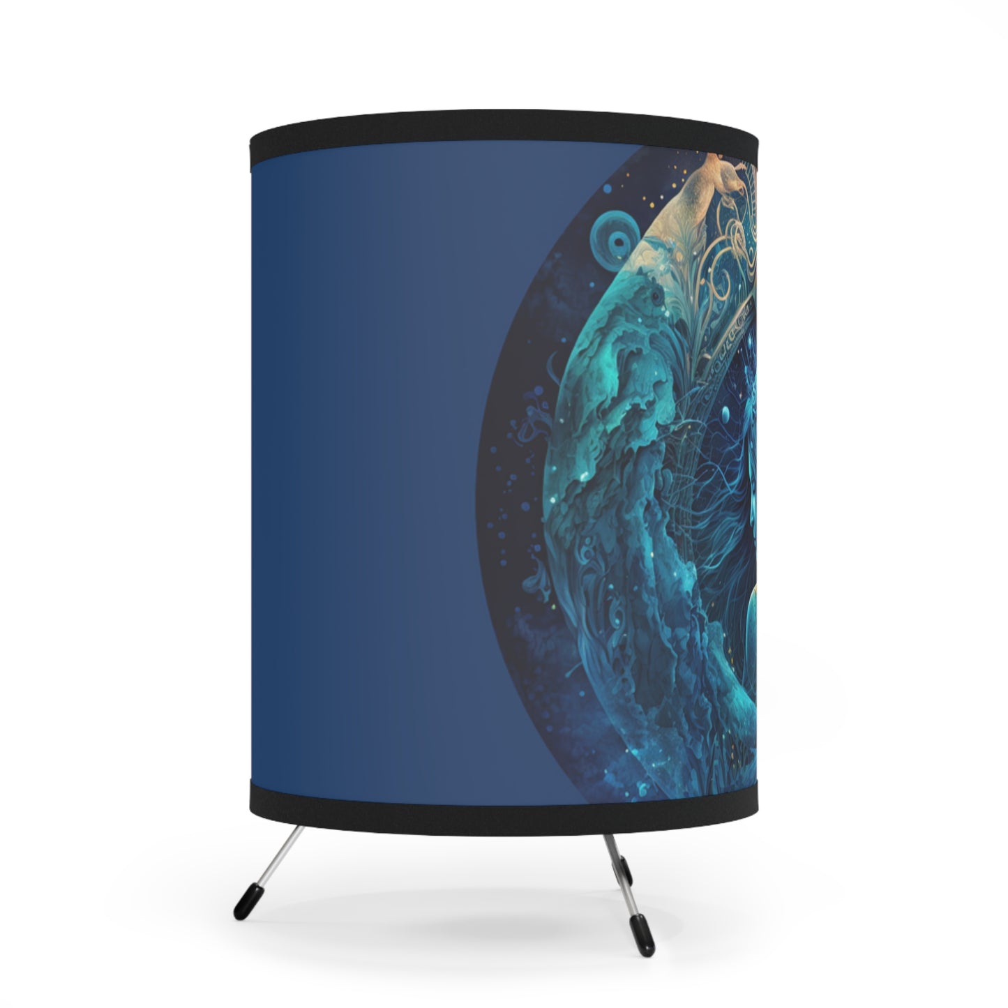 Aquarius Star Goddess Tripod Lamp with Printed Shade, US\CA plug