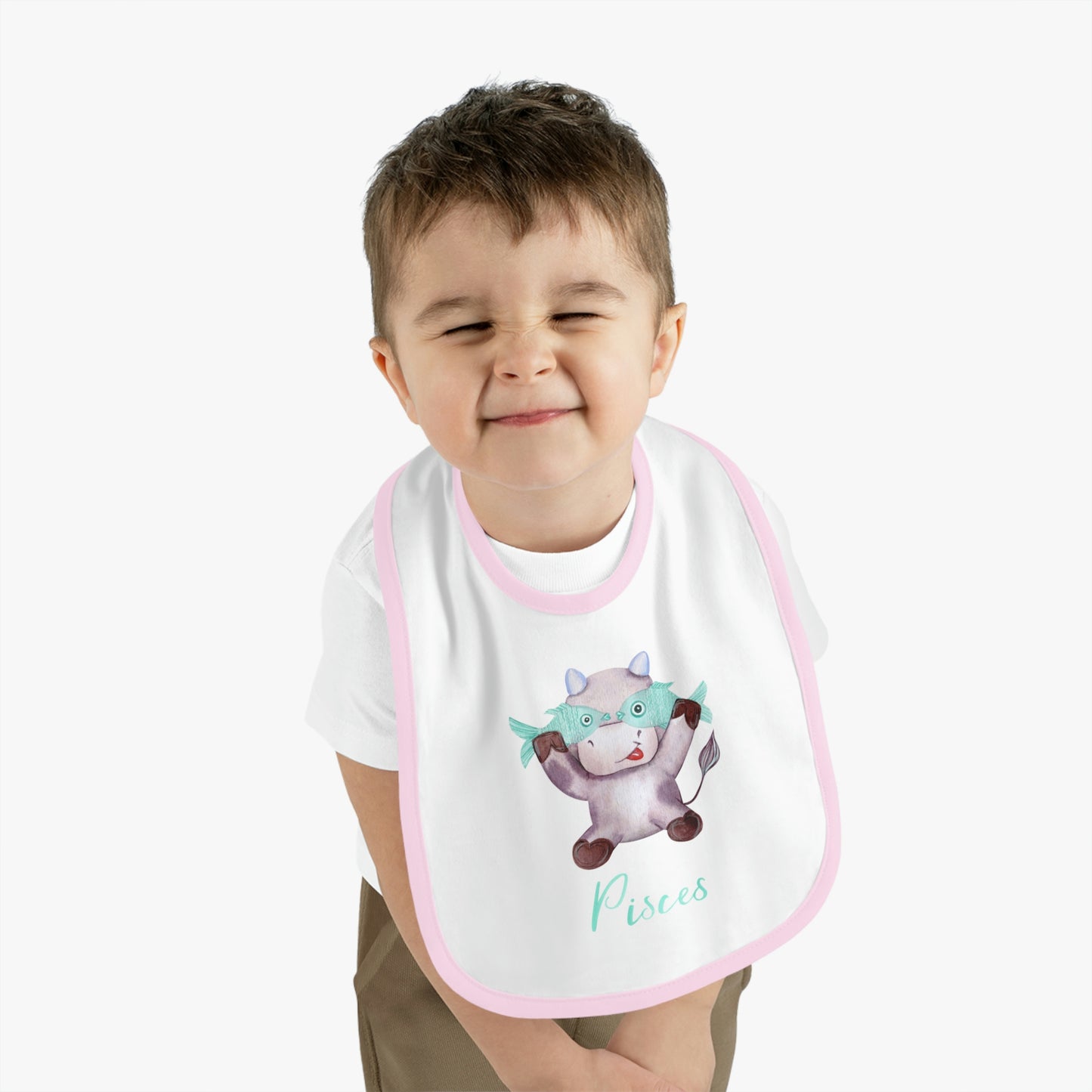 Baby Pisces Bib: Bull-Aries Watercolor