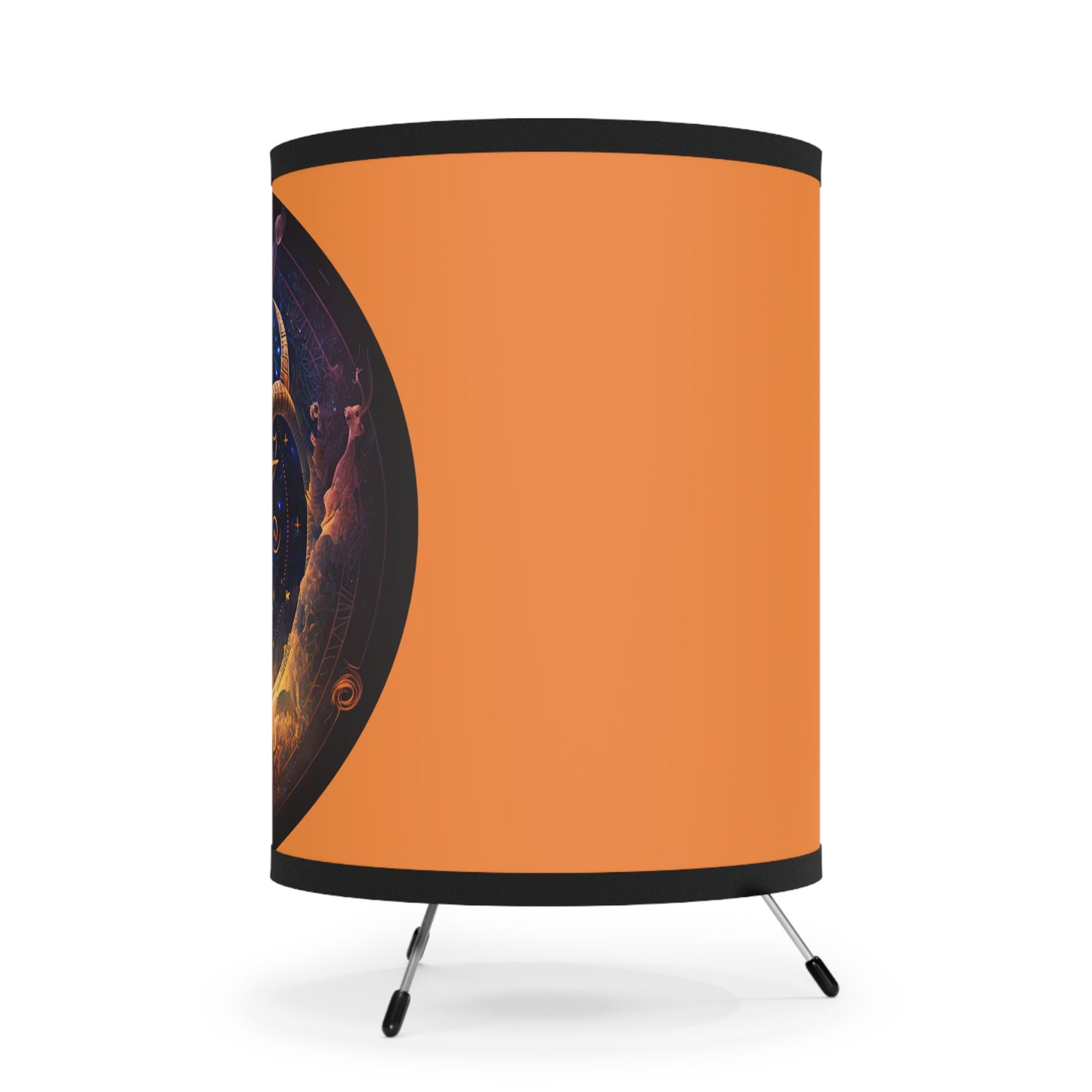 Capricorn Goat with Clouds and Stars Tripod Lamp with Printed Shade, US\CA plug