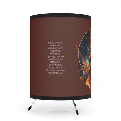 Sagittarius Fire Goddess with Inspirational Poem Tripod Lamp with Printed Shade, US\CA plug