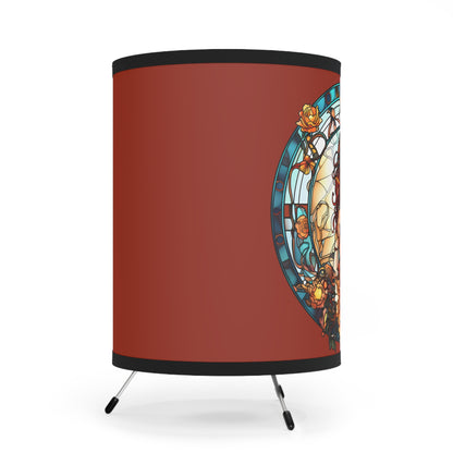 Scorpio Stained Glass Illustration Tripod Lamp with Printed Shade, US\CA plug